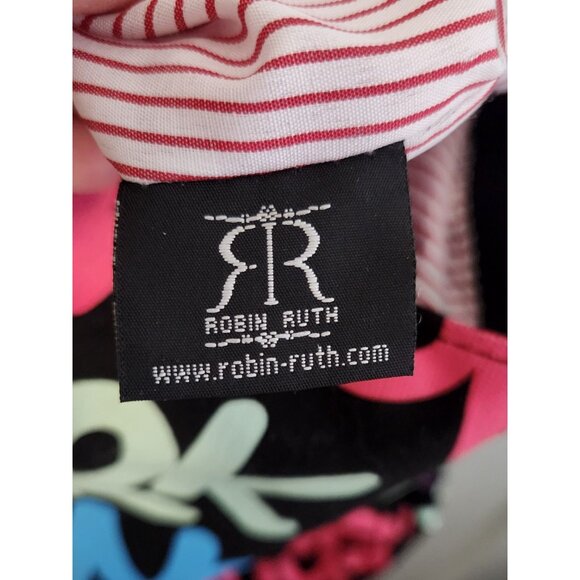 NEW YORK ROBIN RUTH CANVAS HOBO TOTE. ADJUSTABLE STRAP SNAP CLOSURE LOGO CHAIN - Picture 6 of 7